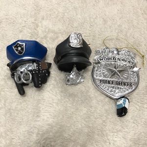 3 Police Christmas Ornaments